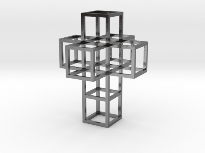 Cubic Tesseract Pendant 3d printed