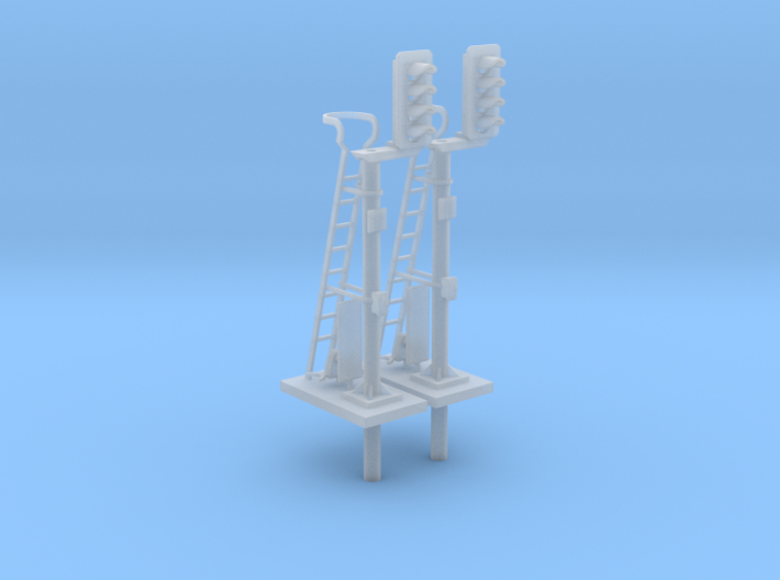 Pair of OO scale 4 Aspect Signals With Offset Pole 3d printed