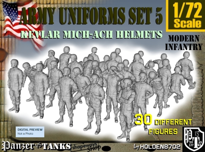 1-72 Army Modern Uniforms Set5 3d printed
