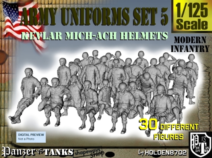 1-125 Army Modern Uniforms Set5 3d printed 