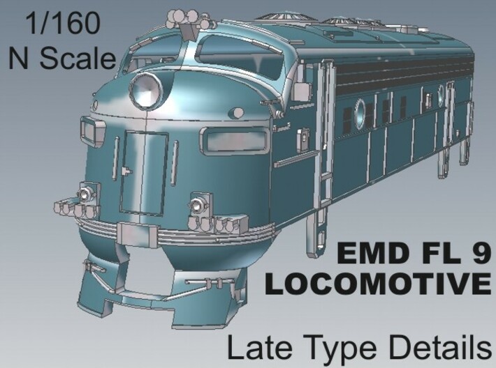 1-160 EMD FL 9 LATE Locomotive 3d printed