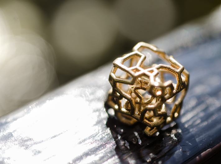 Organic caged cube pendant 3d printed 