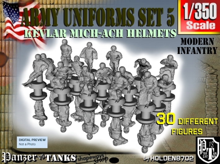 1-350 Army Modern Uniforms Set5 3d printed 