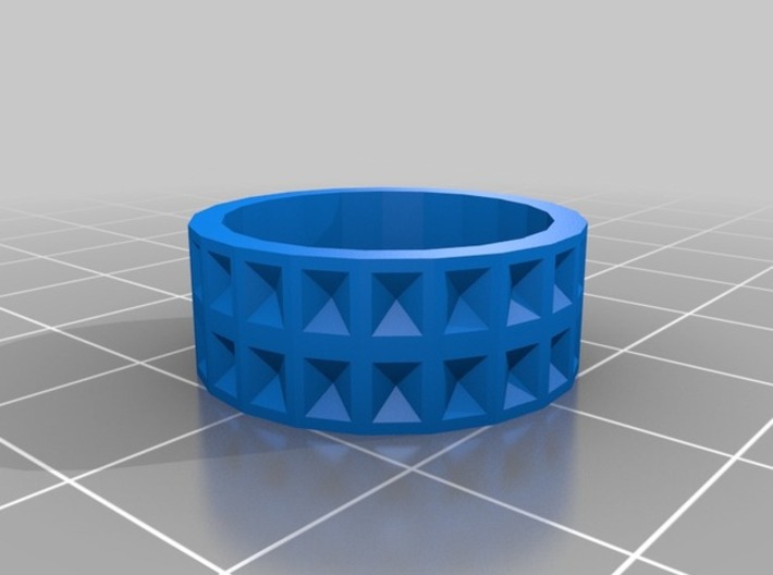 Ring - Recessed Pyramids 3d printed 