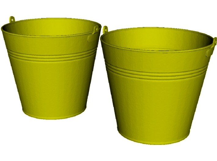 1/18 scale WWII era galvanized buckets x 2 3d printed