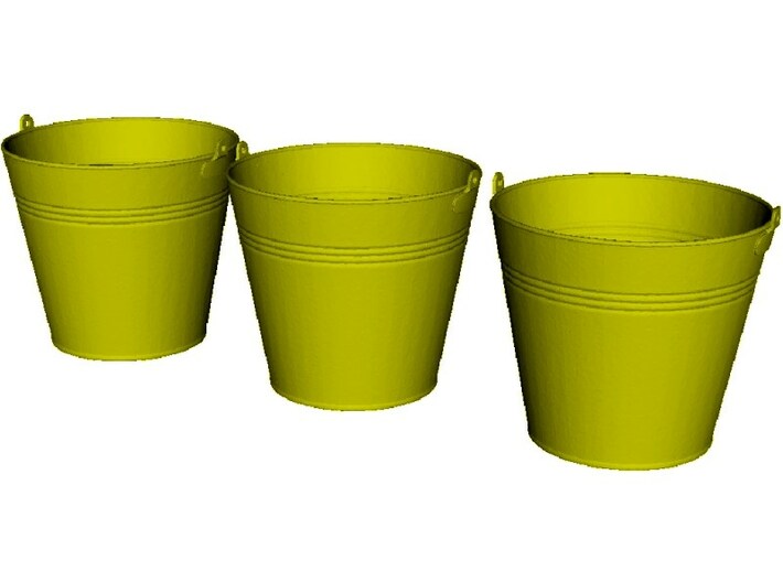 1/24 scale WWII era galvanized buckets x 3 3d printed