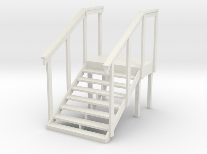 MOF Red Barn Stairs White -72:1 Scale 3d printed
