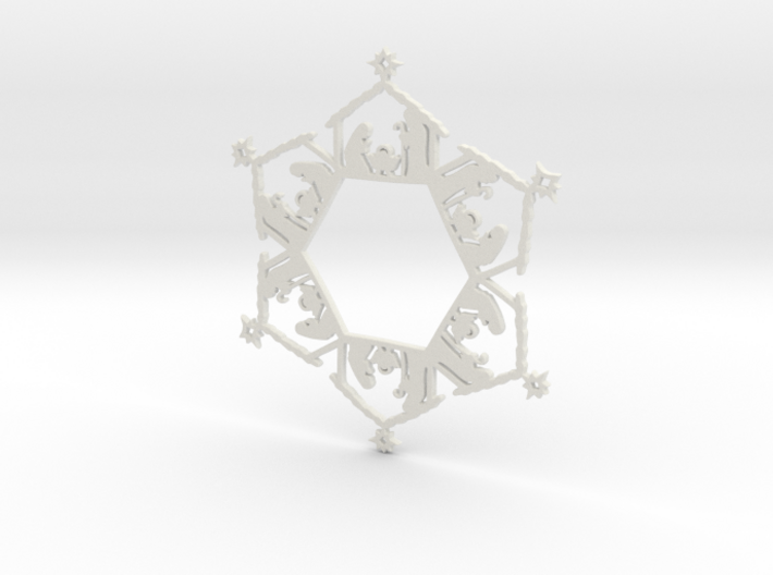 Nativity Snowflake Ornament 3d printed 