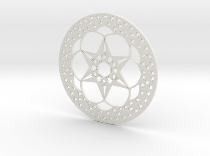 Camping Under the Stars Snowflake Ornament 3d printed 