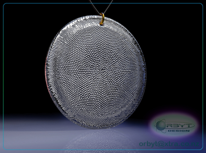 C. Asteromphalus (Ehrenberg) Diatom pendant ~ 39mm 3d printed Asteromphalus Diatom pendant raytrace render simulating polished silver material