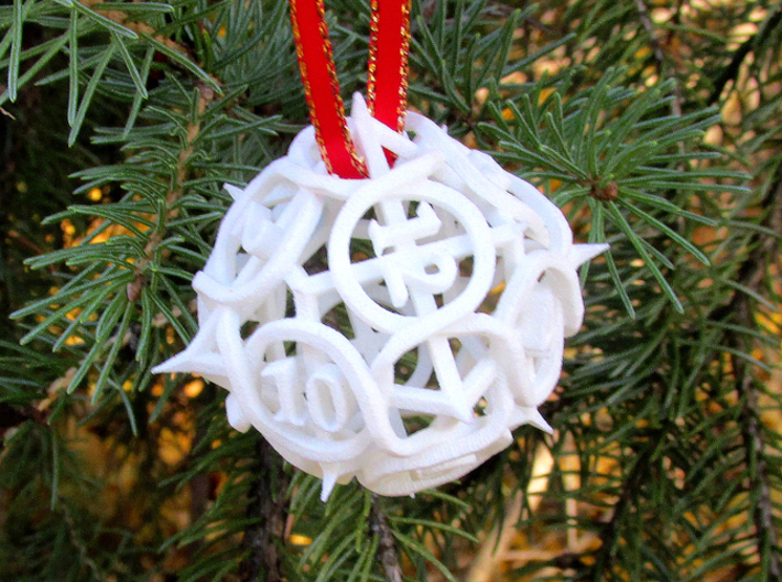 Thorn d12 Ornament 3d printed In White Strong &amp; Flexible