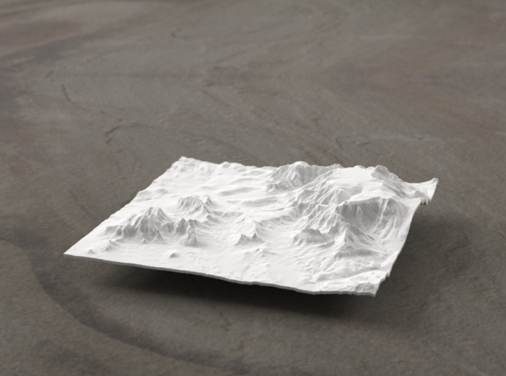 4'' Sedona Terrain Model, Arizona, USA 3d printed Radiance rendering of model, viewed from SSE