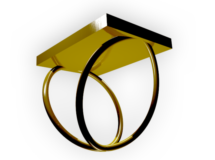 Gold Periodic Table Ring Size 6 3d printed CGI Render of The Ring From The Bottom