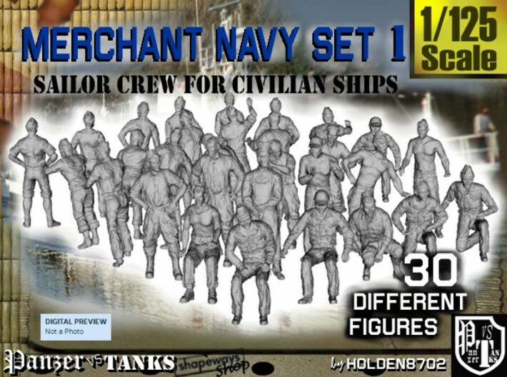 1/125 Merchant Navy Crew Set 1 3d printed 