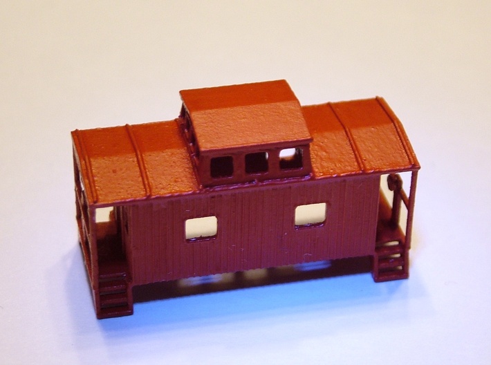 Bobber Caboose - Zscale 3d printed Painting and Photo by Walter Smith