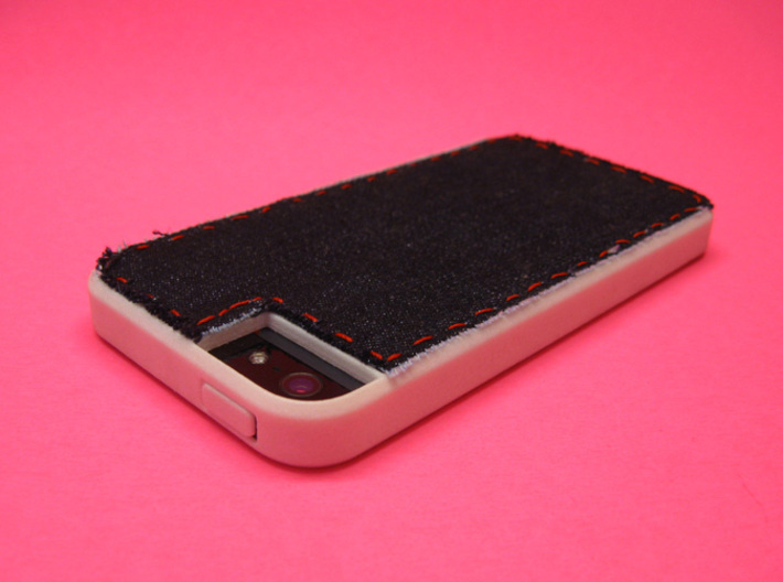 Somi for iPhone 5/5s, a case you can cross stitch  3d printed or you can sew it, this is denim