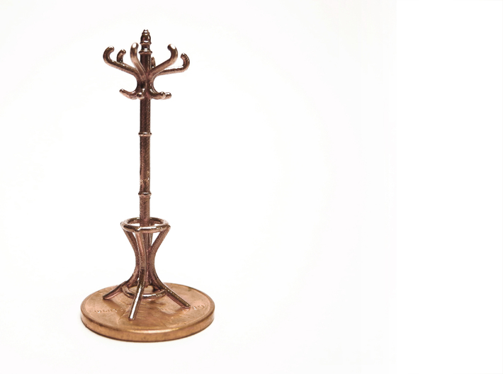 1:48 Hatstand 3d printed Printed in Raw Bronze