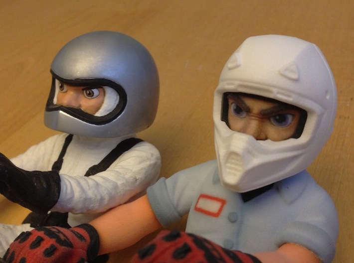 WW10012 Wild Willy Moto Colour Printed Face 3d printed Comparison with original Tamiya Wild Willy driver (not for sale)