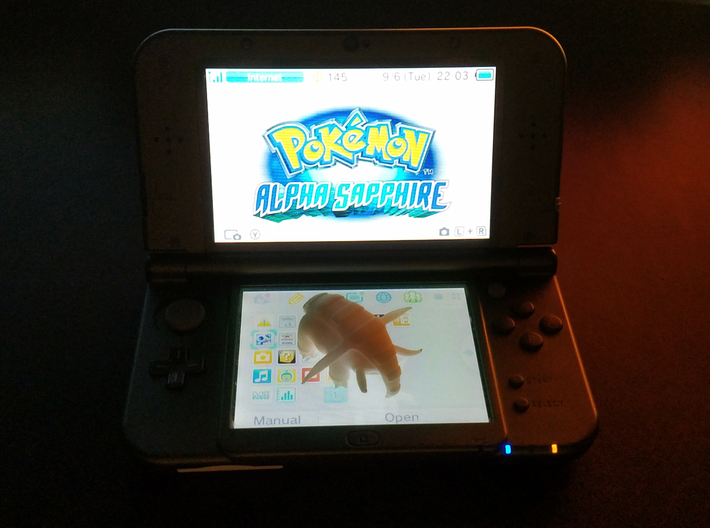 Donphan 3d printed Scale comparison to the 3Ds Xl
