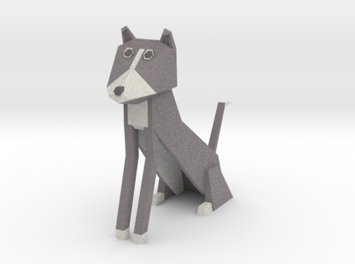 Folded Sculpture Dogs, Border Collie 3d printed