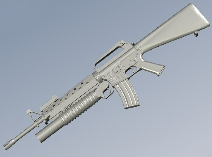 1/15 scale Colt M-16A1 &amp; M-203 rifle x 1 3d printed