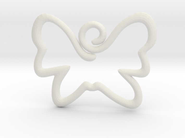 Swirly Butterfly Pendant Charm 3d printed
