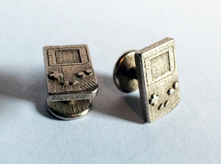 Game Boy Cufflinks 3d printed Cufflinks printed in stainless steel.