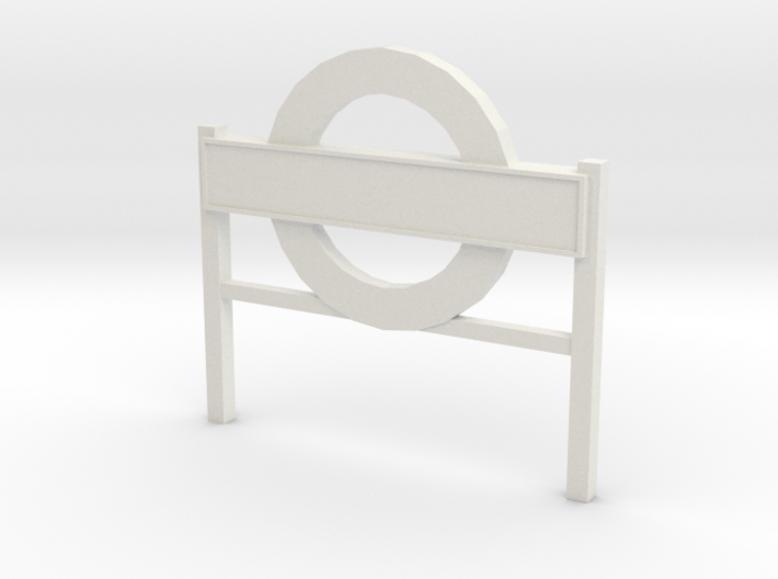 4mm Scale London Underground Platform Sign 3d printed