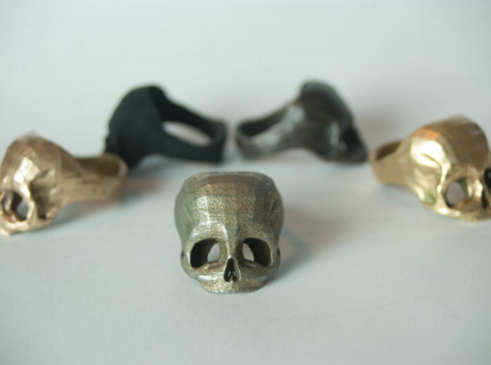 Stainless Steel Skull Ring by Bits to Atoms 3d printed Stainless Steel Skull Ring by Bits to Atoms