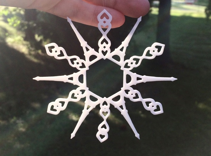 Paris Snowflake Ornament 3d printed the classic design can be displayed year-round!