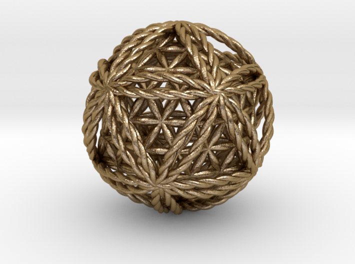 Twisted Icosasphere w/nested FOL Icosahedron 1.8&quot; 3d printed