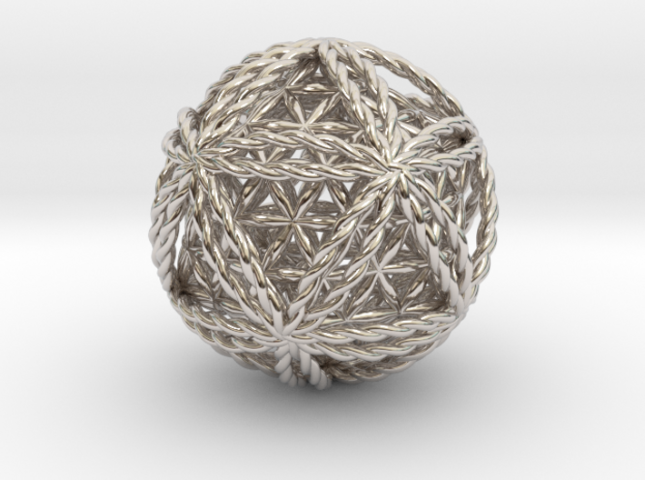 Twisted Icosasphere w/nested FOL Icosahedron 1.8&quot; 3d printed