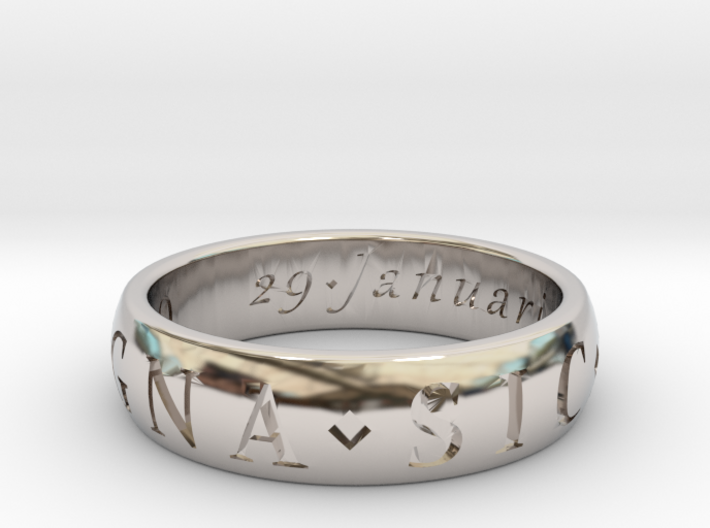 Size 11 Sir Francis Drake, Sic Parvis Magna Ring 3d printed