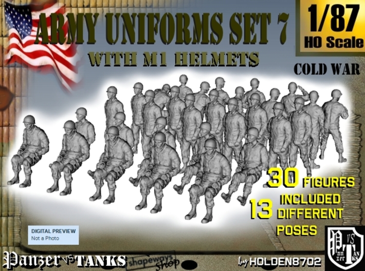 1-87 Army Modern Uniforms Set7 3d printed 