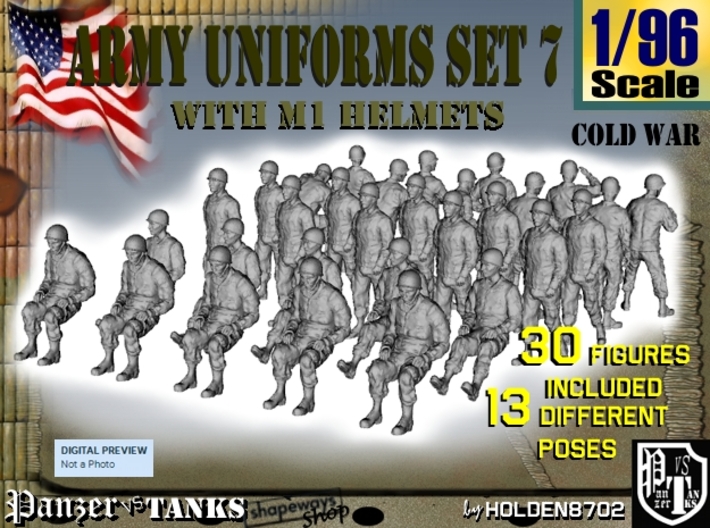 1-96 Army Modern Uniforms Set7 3d printed 