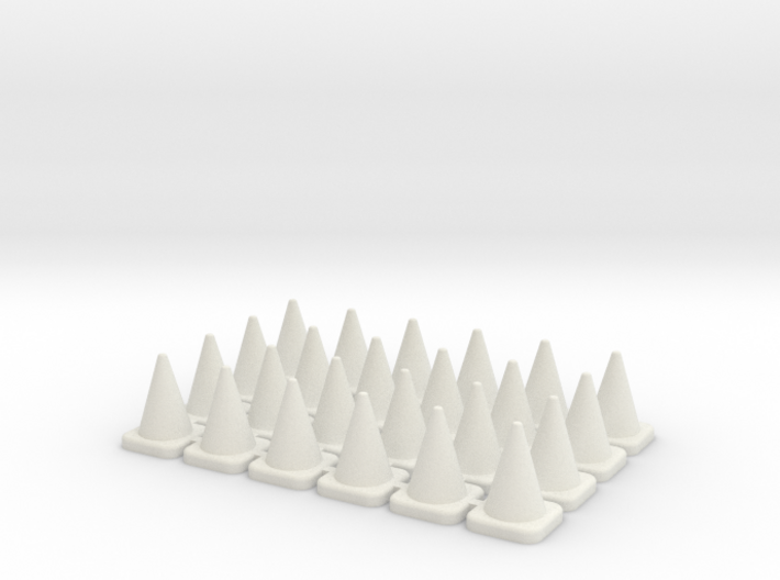 24 Small Traffic Cones 3d printed