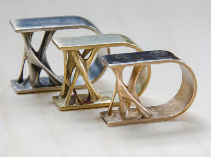 Synapse Ring 3d printed Synapse Ring in Polished Bronze, Brass and Silver