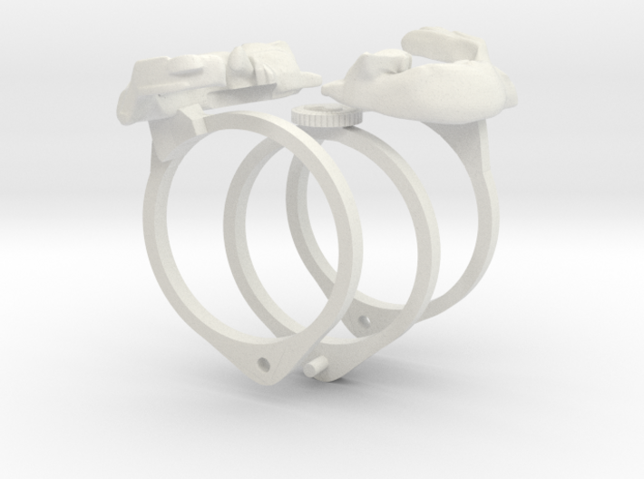 Fox Gimmal Ring 3d printed