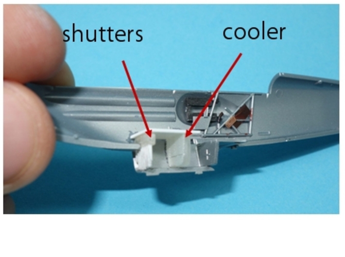 Avia B.534 liquid cooler, holder for open shutters 3d printed 