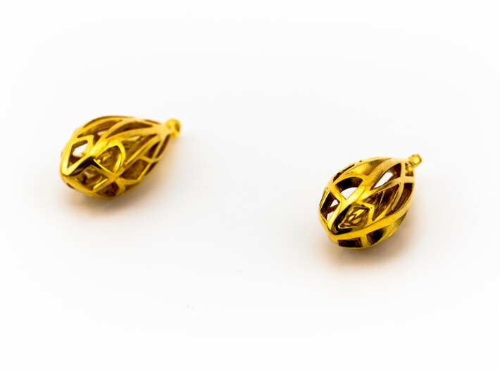 Teardrop shaped earrings 3d printed 