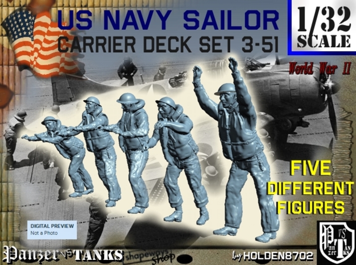 1-32 US Navy Carrier Deck Set 3-51 3d printed
