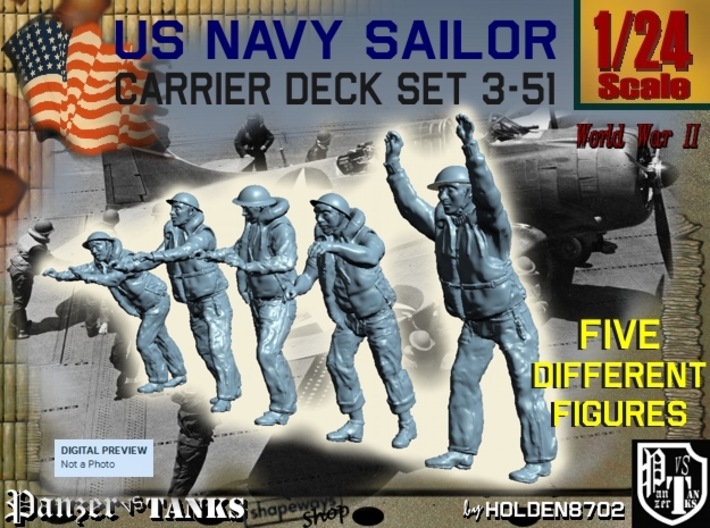 1-24 US Navy Carrier Deck Set 3-51 3d printed
