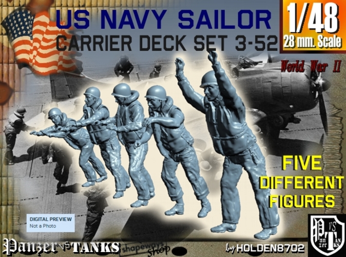 1-48 US Navy Carrier Deck Set 3-52 3d printed