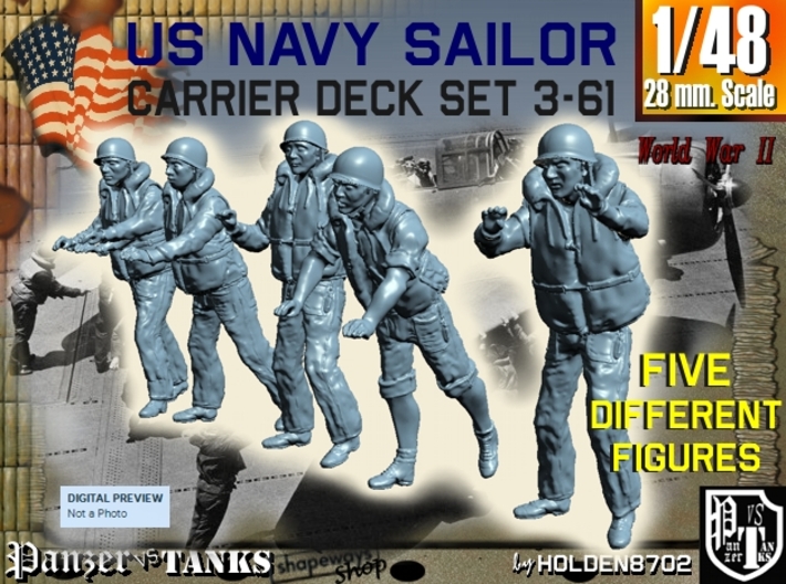 1-48 US Navy Carrier Deck Set 3-61 3d printed
