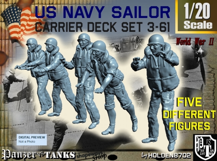1-20 US Navy Carrier Deck Set 3-61 3d printed