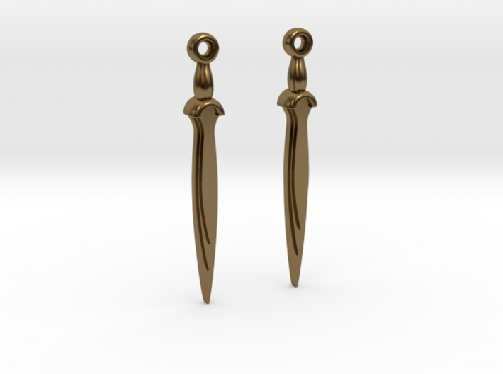 Earrings of bronze sword c.1200BCE 3d printed 