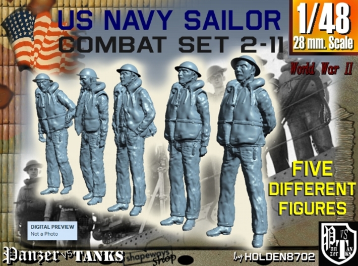 1-48 US Navy Sailors Combat SET 2-11 3d printed