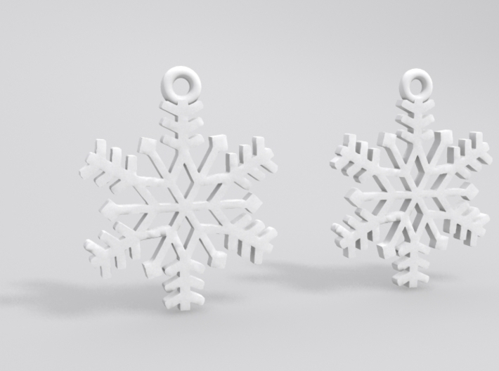Snowflake Earrings 3d printed Sample render