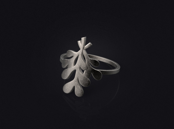 Mistletoe Ring 3d printed 3D visualization of the ring in stainless steel.