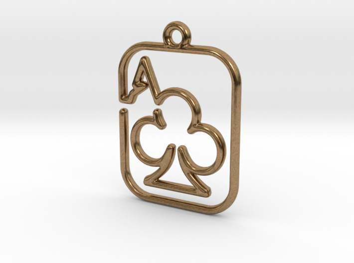 The Ace of Club continuous line pendant 3d printed